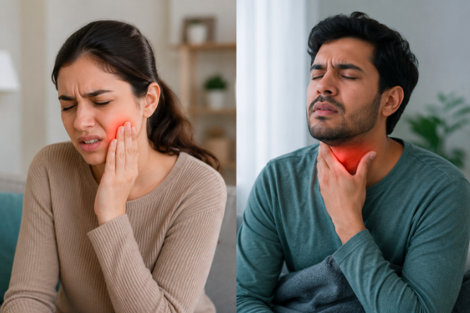 Toothache and Sore Throat on One Side