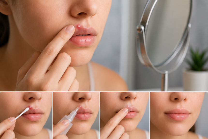 how do you get rid of a lip pimple​