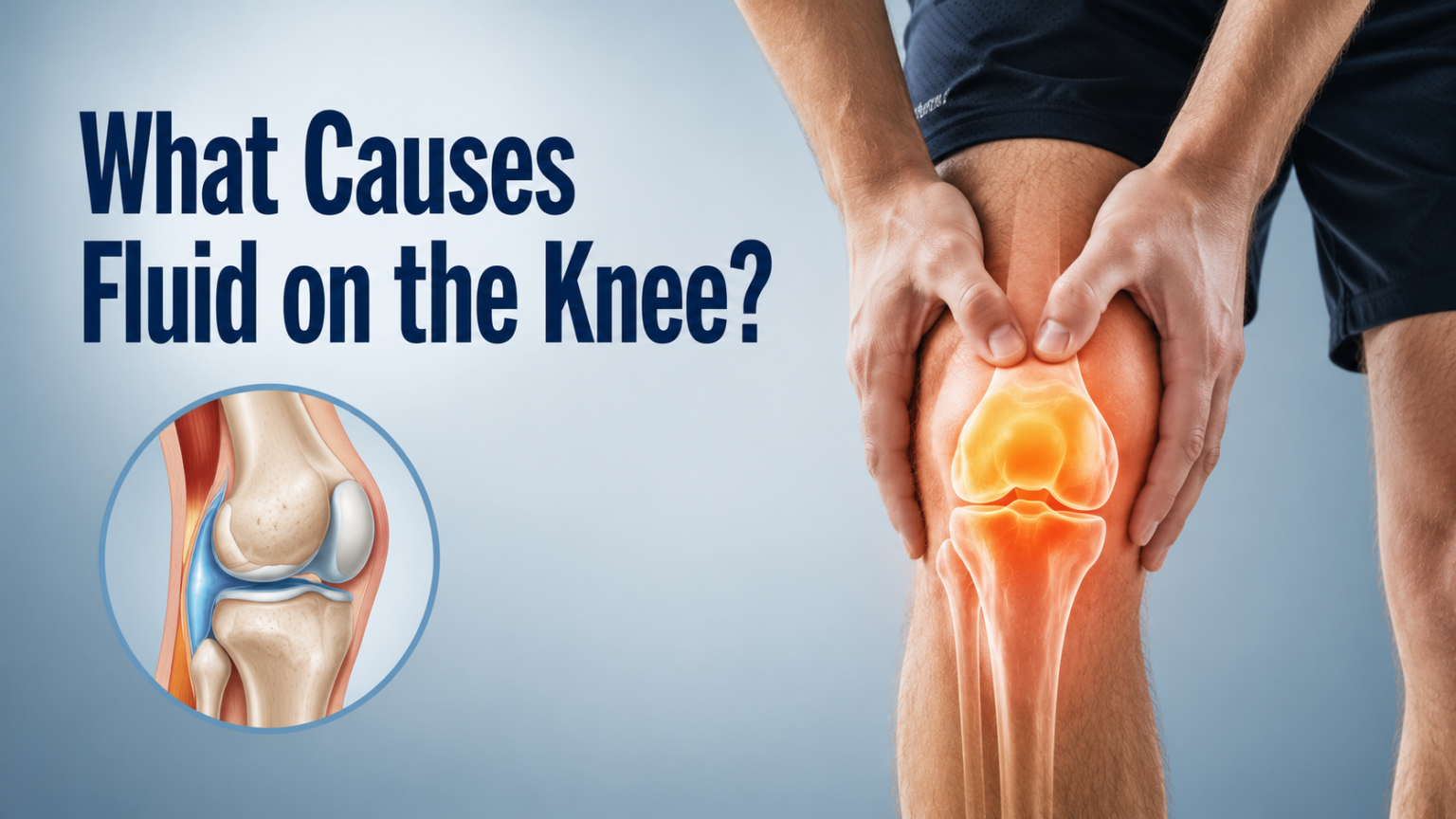 what causes fluid on the knee​?